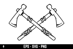 A black and white vector set of traditional tomahawks Product Image 2