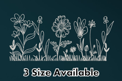Wildflower Outline Border Embroidery Design Product Image 1