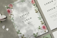 beautiful wedding card invitation set with roses flower Product Image 2