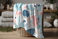 Winter Blanket Mockup in Woven Basket Product Image 3