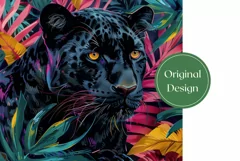 Black Panther Tumbler Wrap, Tropical Leaves Tumbler Design Product Image 2
