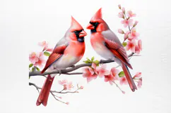 Christmas Cardinal Watercolor Clipart PNG Product Image 2