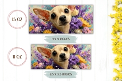 Chihuahua Mug Design, Floral Mug Wrap, Dog With Flowers Product Image 2
