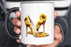 Sunflower High Heel Watercolor PNG Clipart Product Image 2