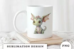 Watercolor cute Dragon sublimation png Product Image 2