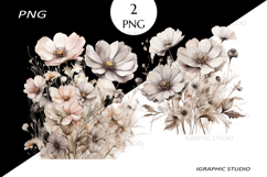 Watercolor Wildflowers Clipart, Bouquet Clipart Product Image 1