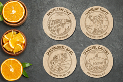 Fishing dad laser cut, Fathers day drink coaster Product Image 2