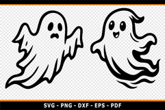 Halloween SVG, Cute Spooky Ghost SVG, Ghost Faces Clipart Product Image 2