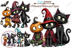 Whimsical Halloween Clipart, Whimsical Halloween Pumpkin PNG Product Image 2