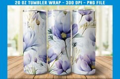 Crocuses Flower Tumbler Wrap | Flower Tumbler Sublimation Product Image 2