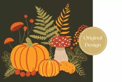 Pumpkin Tumbler Wrap Design, Floral Tumbler Sublimation Product Image 2