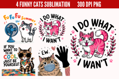 Funny Cats Sublimation Quotes Bundle PNG Product Image 3