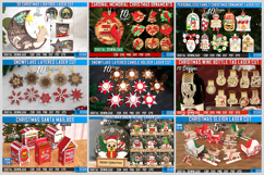 401 Christmas Mega Bundle Laser Cut, 3D Christmas Decoration Product Image 3