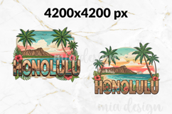 Honolulu Hawaii PNG, Vintage Surf Beach Palm Sublimation Product Image 2