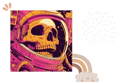 Skull Pillow Case, Space Pillow Sublimation Design Product Image 2