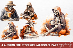 Autumn Skeleton Sublimation Clipart Product Image 1