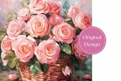 Pink Roses Tumbler Sublimation, Valentines Tumbler Design Product Image 2