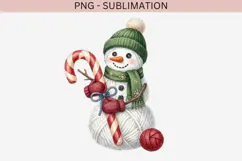 Yarn snowman png design for T-shirts Product Image 2