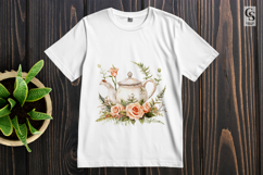 Floral Vintage Teapot Clipart Sublimation PNG Product Image 2