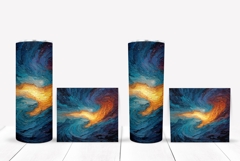 Abstract Tumbler Wrap, Blue Tumbler Sublimation Product Image 2