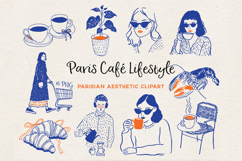 Paris Cafe Clipart Bundle, Parisian Aesthetic PNG, Cafe Life Product Image 1