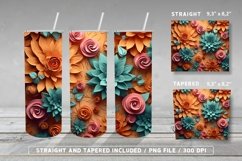 3D Flowers Florals Tumbler Wrap PNG Bundle Product Image 3