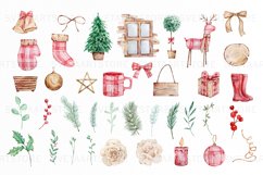 Watercolor Christmas Clipart, Merry Christmas Product Image 2