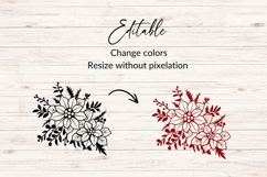 Hand Drawn Poinsettia Floral Arrangement SVG Product Image 2