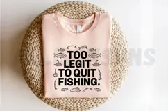 Funny Fishing Design With Boat And Fish Icons Too Legit Product Image 2