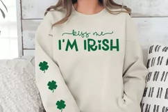 Kiss me I'm Irish, St. Patrick's Day Sleeve SVG Design Product Image 3