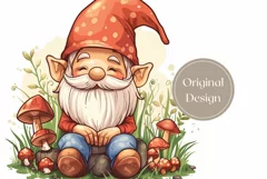 Cute Gnome Tumbler Wrap, Mushrooms Sublimation Tumbler PNG Product Image 2