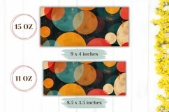 Retro Mug Wrap Design, Colorful Circles Mug Sublimation Product Image 2