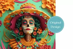 3D Skull Tumbler Wrap, 3D Skeleton Tumbler Sublimation PNG Product Image 2