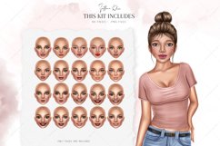 Tanned Woman Faces Clip Art, Woman Faces PNG Product Image 3