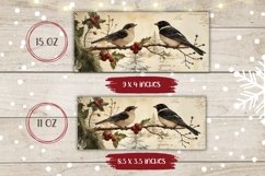Vintage Christmas Mug Design, Winter Birds Mug Wrap Product Image 2
