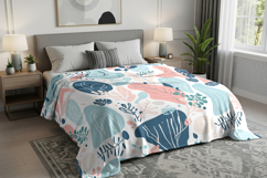 Bedroom blanket mockup on bed Product Image 3