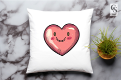 Cute Pink Smiling Heart Clipart Sublimation PNG Product Image 3