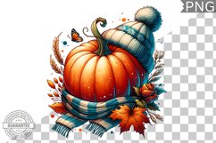 Pumpkin Flowers Sublimation - Clipart PNG Design Product Image 1