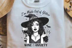 Vintage Halloween Witch, I'm made out of glitter wine & Product Image 2