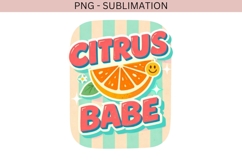 Citrus Babe PNG Sublimation | Cute Retro Orange Design Product Image 2