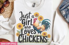 Just A Girl Who Loves Chickens PNG, Beauty Farm Sublimation Product Image 2