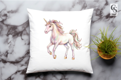 Watercolor Pastel Pegasus Unicorn Clipart Sublimation PNG Product Image 2