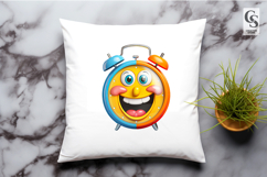 Cute Alarm Clock Characters Clipart Sublimation PNG Product Image 2