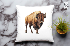 Watercolor Bison Buffalo Clipart Sublimation PNG Product Image 3