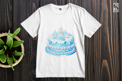 Blue Snowflake Dessert Clipart Sublimation PNG Product Image 2