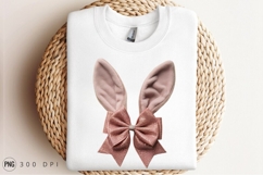 Pink Bunny Ears With Bow Sublimation PNG Product Image 3