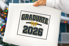 Graduate 2026 PNG Navy and Gold Graduation Product Image 2
