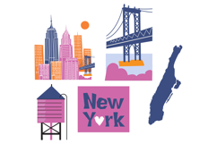 New York clipart Manhattan Set Sublimation Design PNG, SVG Product Image 3