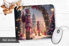 Pink Christmas Nutcrackers Mouse Pad PNG Product Image 1