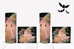 Halloween Ghost Tumbler Wrap Design, Halloween Pumpkin PNG Product Image 2